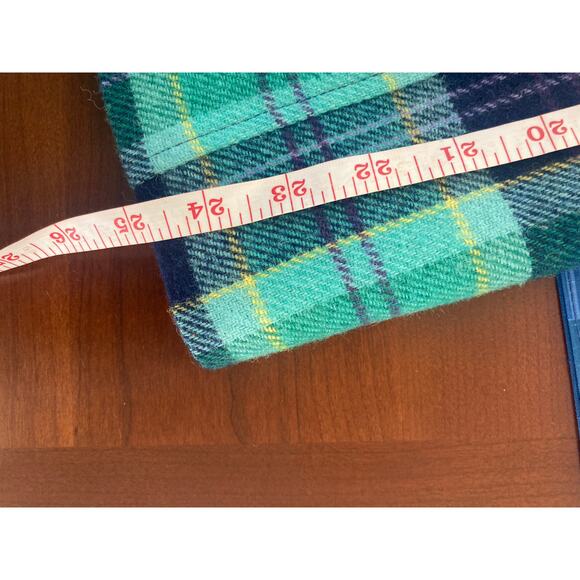 Talbots Classic Preppy Shetland Wool Blazer Aspen Plaid Tartan Turquoise Blue 8 - Picture 14 of 14